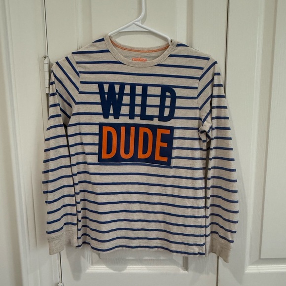 OshKosh B'gosh Blue and Orange Striped Long Sleeve Tee - Picture 1 of 4